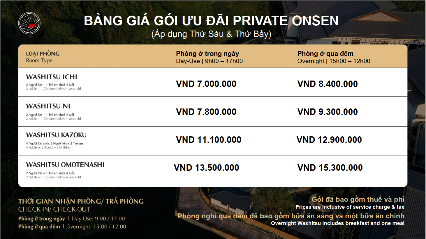 Private-Yok- Onsen-Quang-Hanh-ticket-price-list-on-peak-days